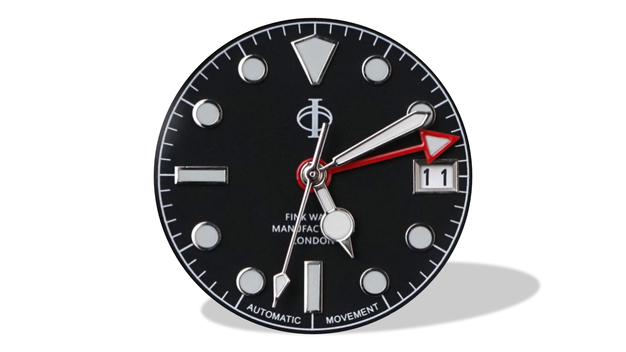 Diver Hands - GMT Set (Silver polished/Red) - 28.5mm - NH-34