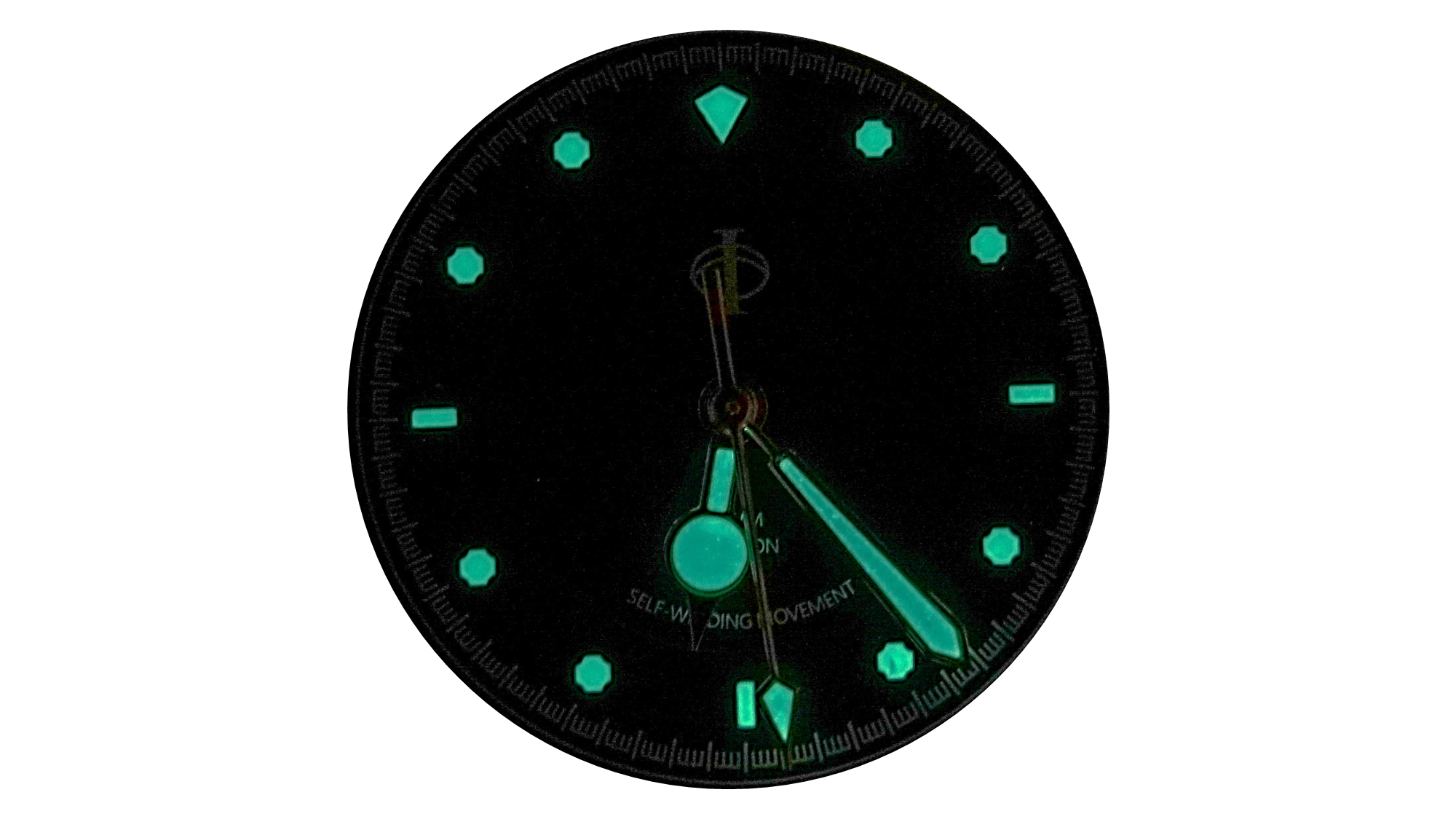 Diver Hands - Black coated set (White Lume) - 28.5mm - NH-35/38/34 (Copy)