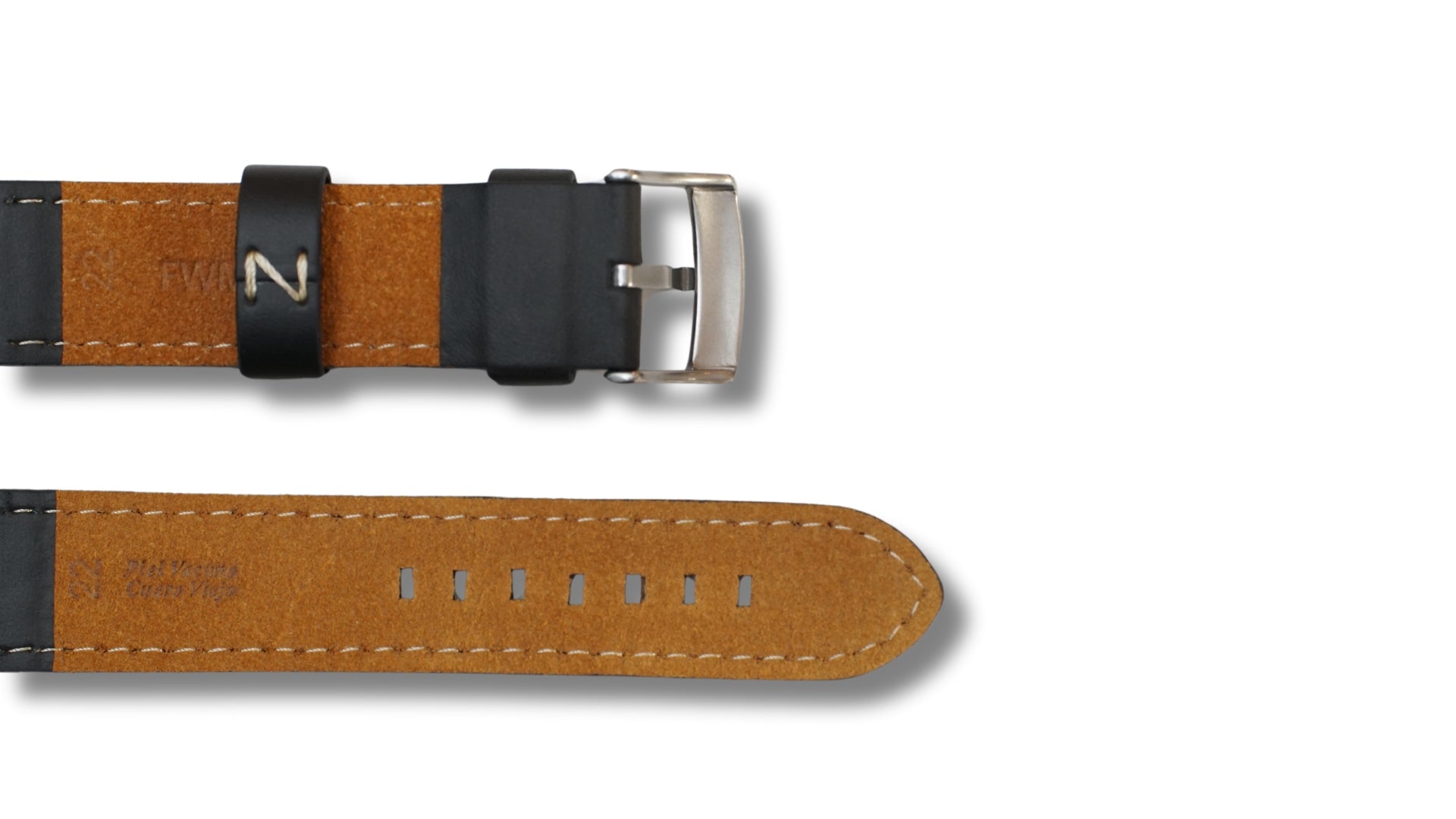 Italian Leather strap - Dark brown leather - 22mm