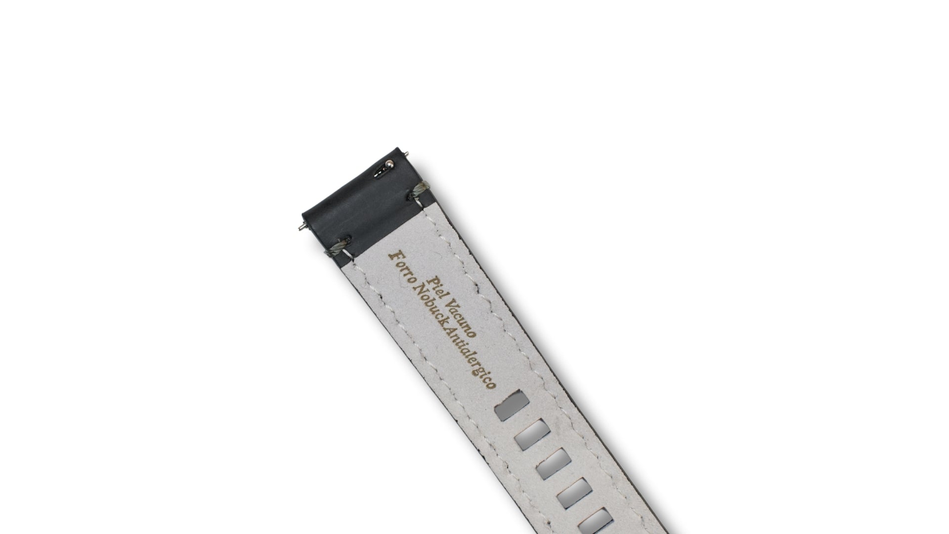 Italian Leather strap - black waxxed leather - 20mm