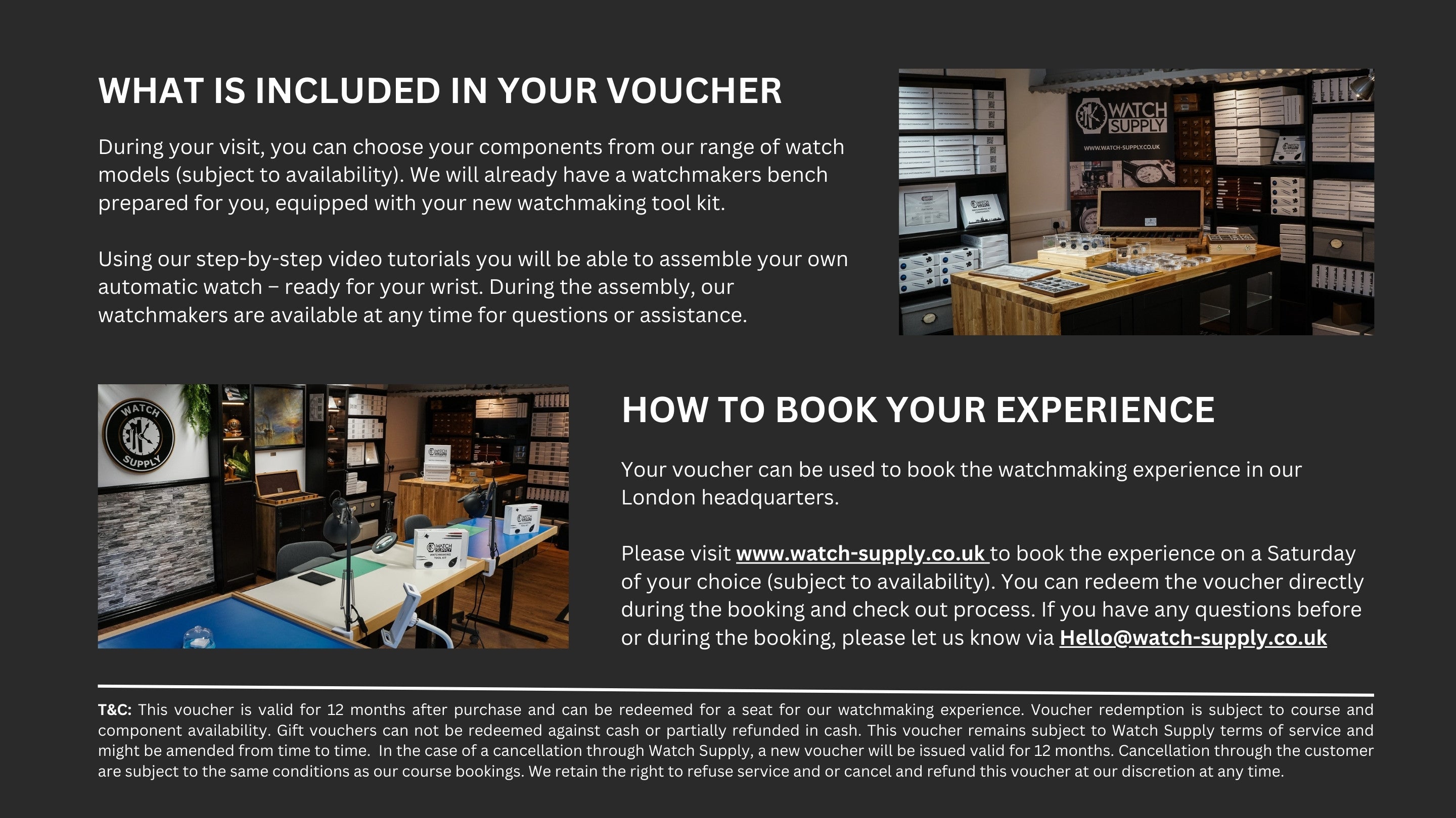 GIFT VOUCHER Watchmaking experience (London) (Digital or Printed)
